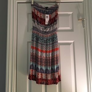 Aqua strapless dress