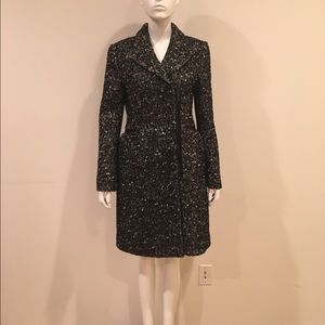 Used BCBG Tweed Contrast Rib Slv Jacket w/Zippers