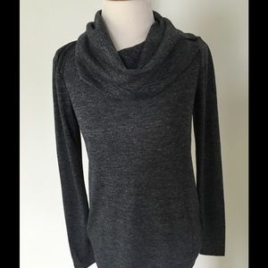 Ann Taylor Heather Charcoal Cowl Neck Top,like new