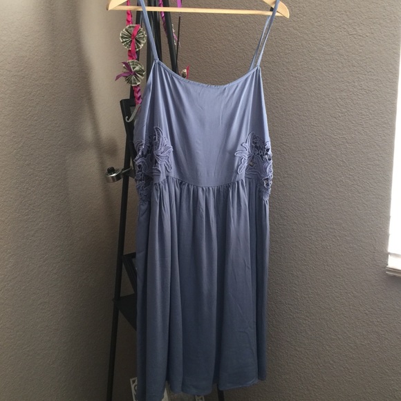 Blue Topshop lace cutout dress