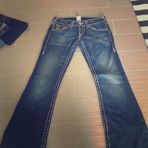 True religion gold stitched jeans