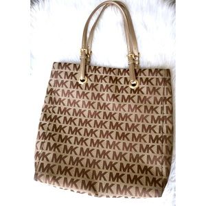 Gold and Tan Michael Kors Tote