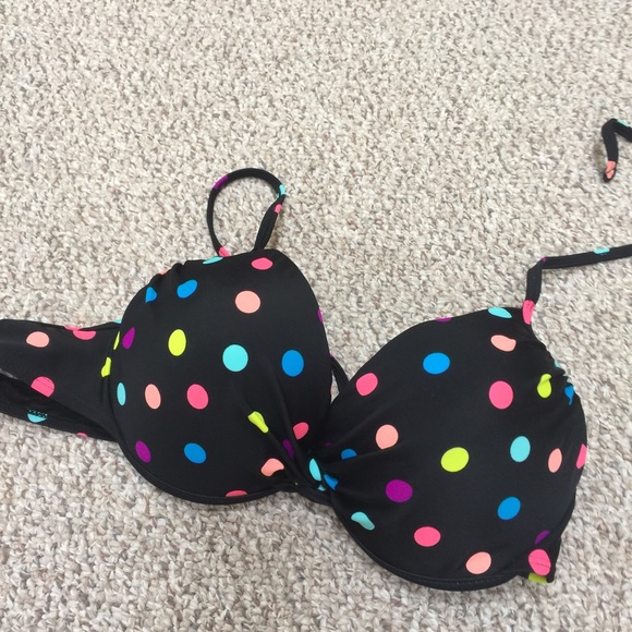 Clasp back polka dot bathing suit