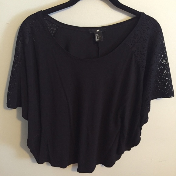 Black and lace flowy blouse