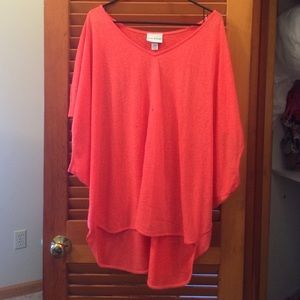 Bright coral oversized poncho