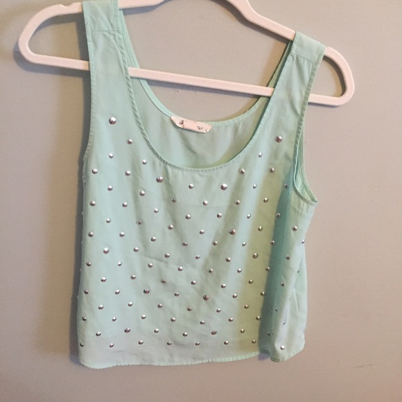 Teal studded tank