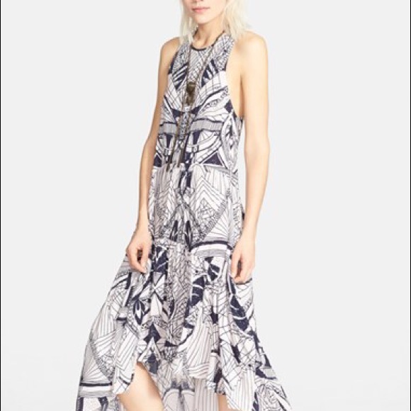Free people La Mar Printed High-Low Dress