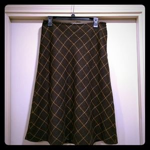 Land's End Brown Midi Skirt