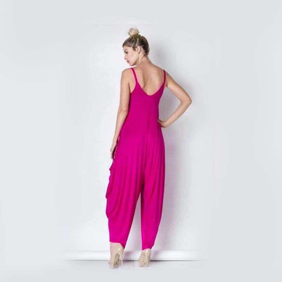 Harem Jumpsuit in Fuchsia Pink - Picture 2 of 3