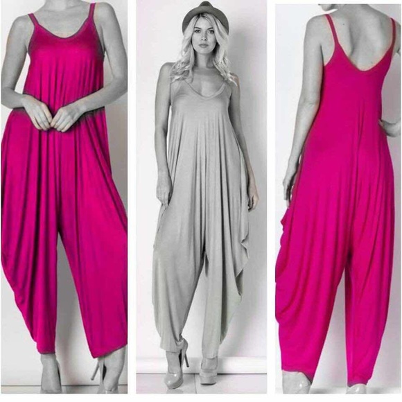 Harem Jumpsuit in Fuchsia Pink - Picture 3 of 3