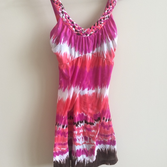 Tie-Dye Summer Dress with Crochet Neckline