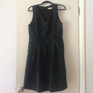 Teal leopard print loft dress.