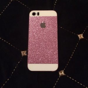 Pink glitter IPhone 5 case.
