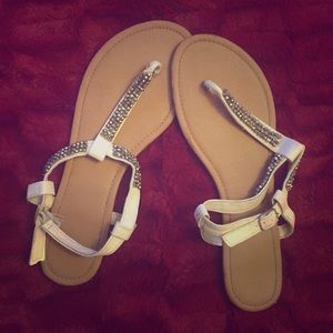 White Beaded Sandals