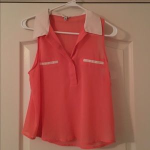 Coral cute top