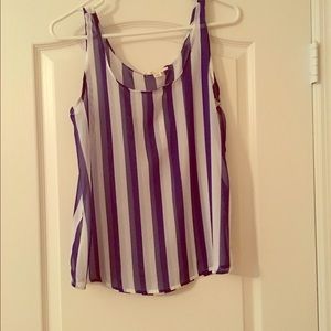 Blue and white stripe tank top