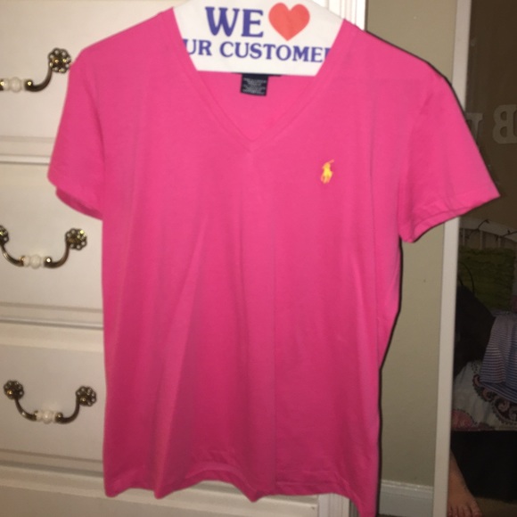 Pink polo vneck