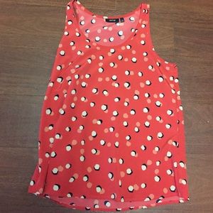 Apt 9 Sleeveless Coral Polka Dot Top