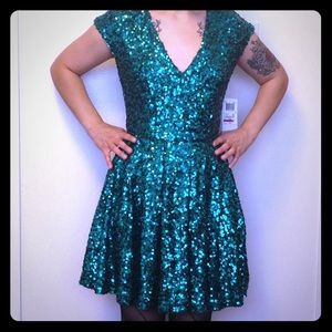 Sequined Emerald Party Dress