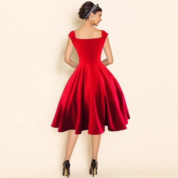 Red cotton vintage dress - Picture 3 of 3