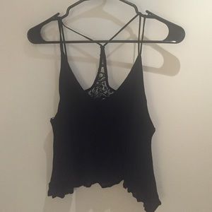 UO crop/open back top