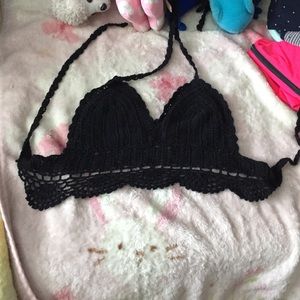 Black crochet top