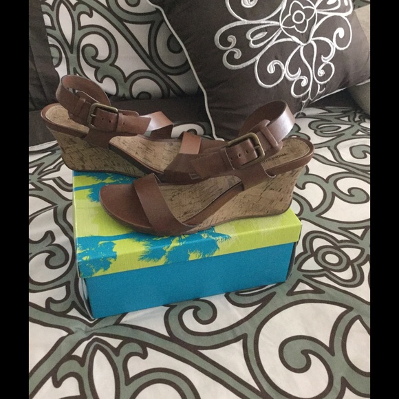 Cork wedge sandals as 7.5 w/box