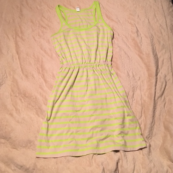 Old Navy green striped sleeveless dress