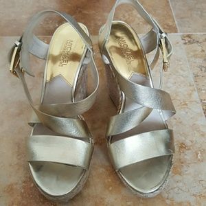 GIOVANNA METALLIC-LEATHER ESPADRILLE WEDGE