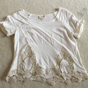White shirt with lace bottom