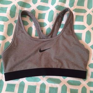 Gray Nike sports bra