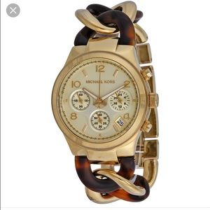 Michael Kors gold and tortoise Runway twist