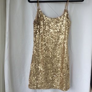 Gold sequined mini