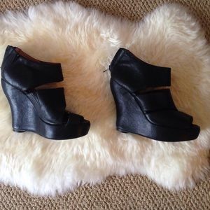 Jeffrey Campbell leather wedge platforms