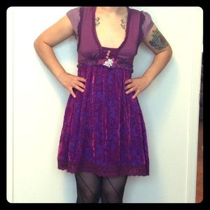 Purple multi-texture dress
