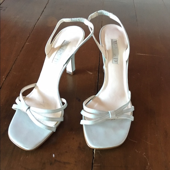 Light blue sling back heels