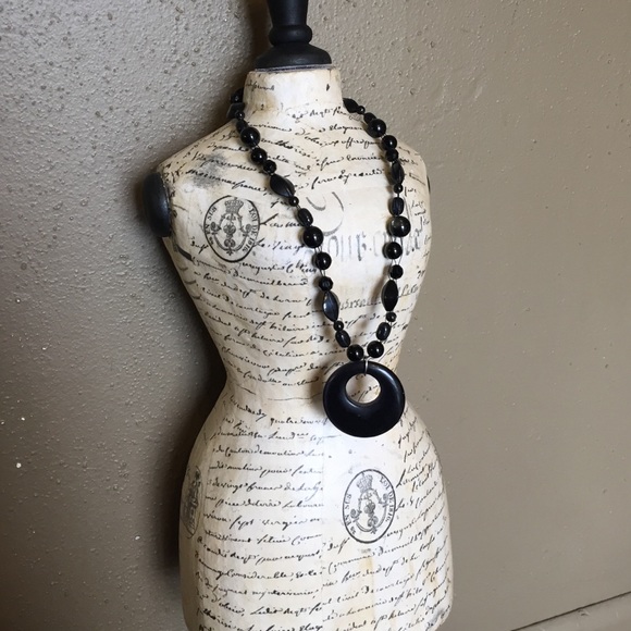 Chunky black statement necklace