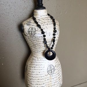 Chunky black statement necklace