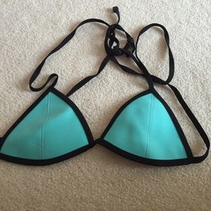 Blue triangl bathing suit top