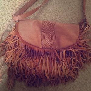 Faux Leather Fringe Purse