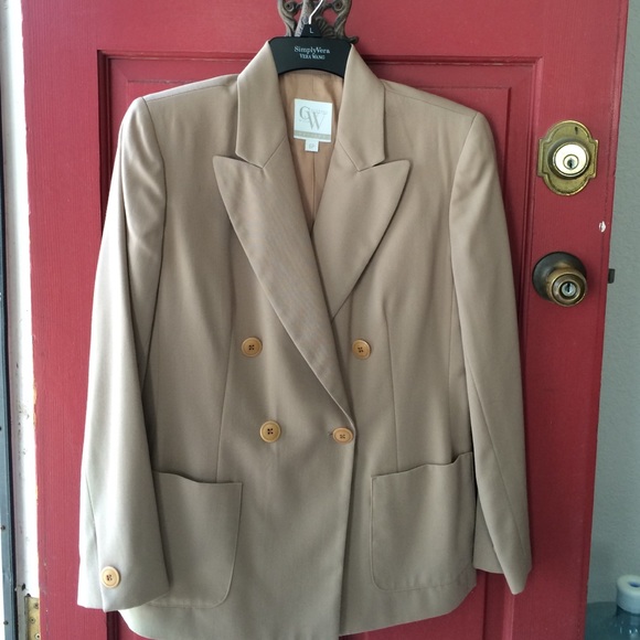 Double breasted light wool blazer