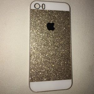 iPhone 5s gold glitter case
