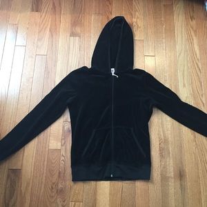 JUICY black velour zip up