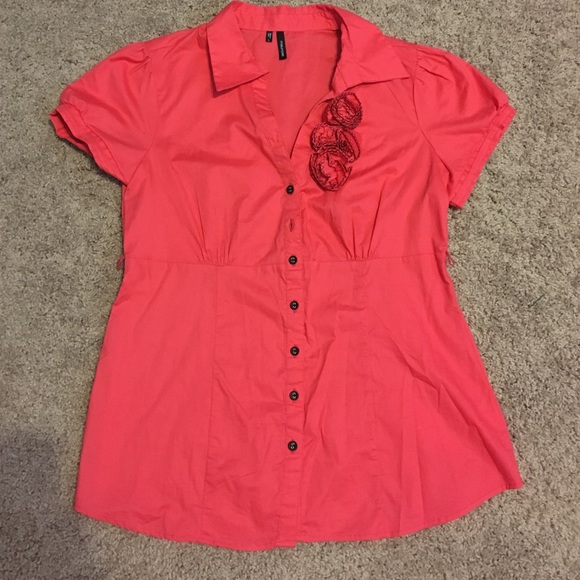 NWOTs beautiful coral button up shirt.