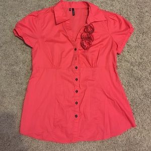 NWOTs beautiful coral button up shirt.