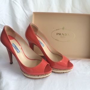 Prada peep toe pumps