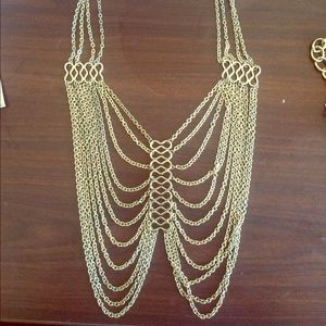 Gold Rib Detail Necklace