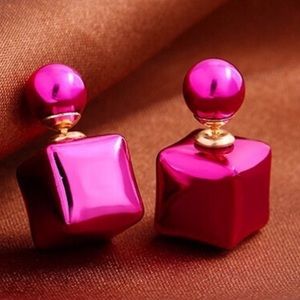 ✳️99%OFF✳️PINK SQUARE TWO SIDED EARRINGS