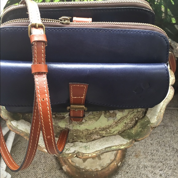 NWT Patricia Nash Blue Leather "Lamia" Crossbody