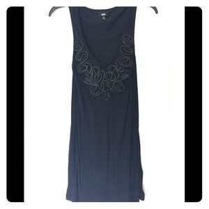 Black tank with gold zipper embellishment